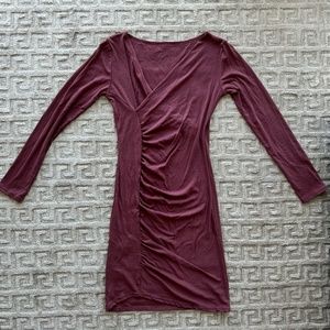 Bordeaux Ruched Midi Dress